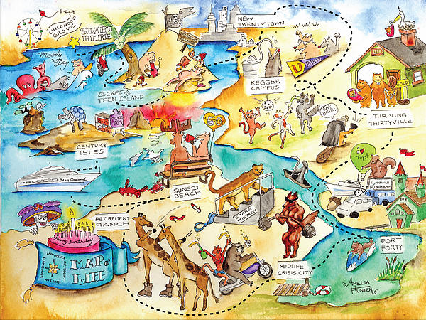 Birthday Map Painting