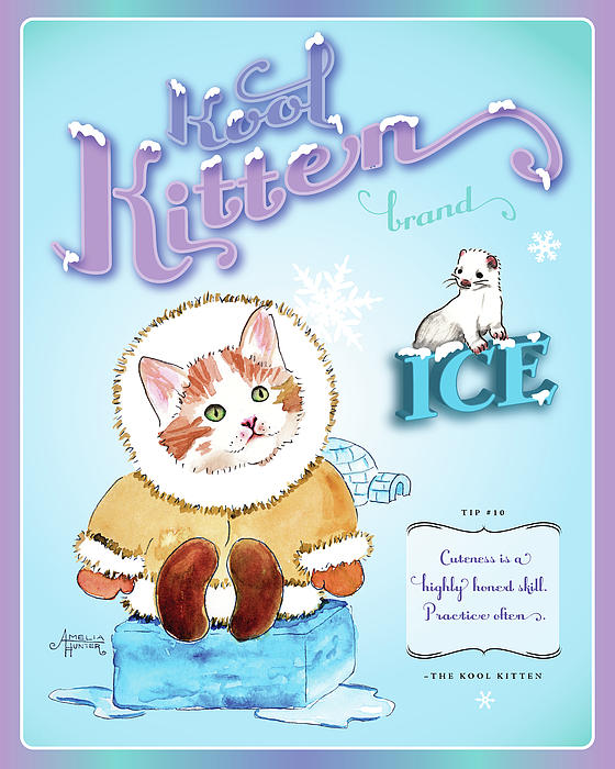 Cat Art Calico Kool Kitten Painting